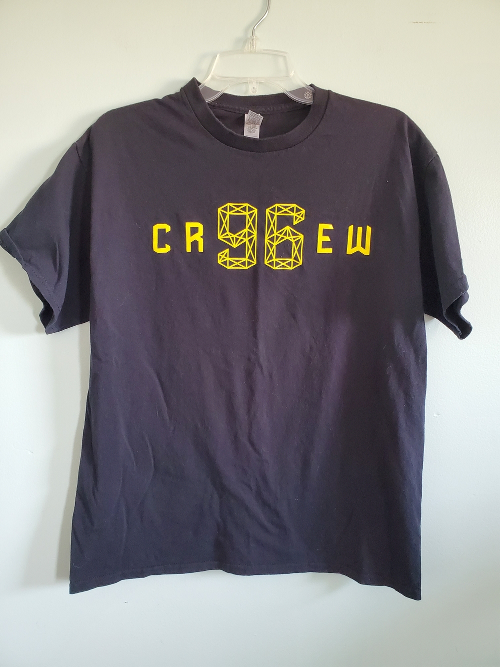 Gildan Black Short Sleeve Tee with Yellow 'CR96EW' Graphic